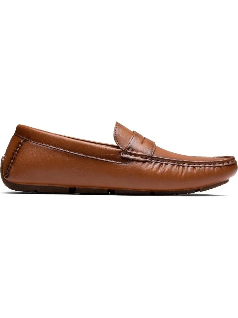 Jousen Men's Polish Brown Classic Penny Loafer Slip On Lightweight Driving Shoes